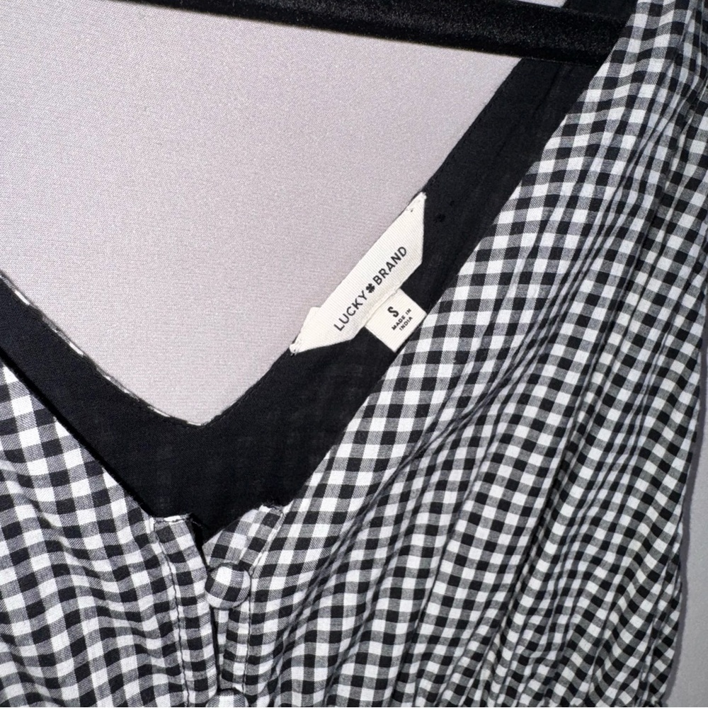 Lucky Brand V-Neck Smocked Waist Midi Dress - Picture 12 of 16